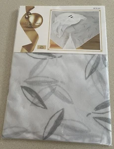 Target Holiday White / Silver Sheer Look Tablecloth 70" Round NIP - Picture 1 of 4