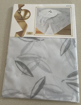 Target Holiday White / Silver Sheer Look Tablecloth 70" Round NIP - Image 1 of 4