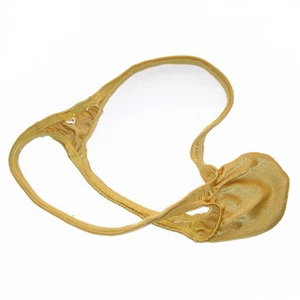 Tanga de cuerda K403 ES sexy para hombre contrabandistas de uvas bolsa contorneada a rayas brillantes - Imagen 1 de 11