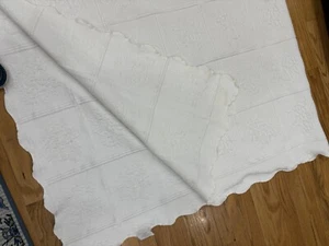 Martha Stewart 2  Embroidered Matelasse Scalloped Bedspread, Twin - Picture 1 of 4