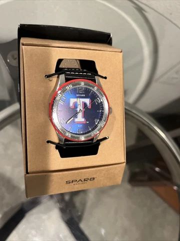 Texas Rangers Sparo Black Ban Tone Watch   MLB  Blue Red White Cover