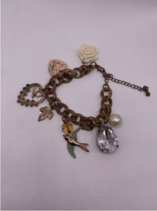 Unbranded Hearts Birds Charms & Charms Bracelet 7” - Picture 1 of 5