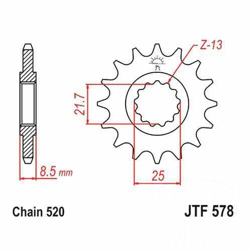 Front Sprocket 16 Tooth Pitch 520 For Yamaha XTZ 750 H Super Tenere 1989 - 1997 - Image 1 of 1