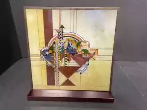 Frank Lloyd Wright May Cestino Targa da scrivania in vetro colorato - Foto 1 di 2