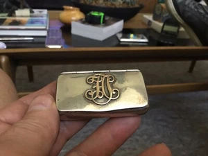 Antique Sterling Silver/Gold Snuff Box/ Pill Box  - Picture 1 of 14