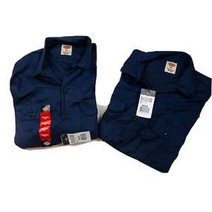 Lot Of 1 NEW Dickies Long-Sleeve Work Shirt Navy & 1 Short Sleeve SZ M L080822 - Picture 1 of 10