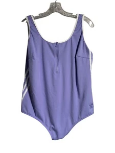 Adidas Womens Primeblue Light Purple One-Piece Swimsuit Size 2X 1/4 Zip - Picture 1 of 12