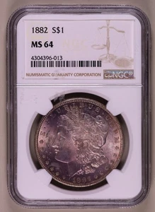 1882-P Morgan Dollar NGC MS64 ***RARE ORIGINAL TONED COIN*** - Picture 1 of 4