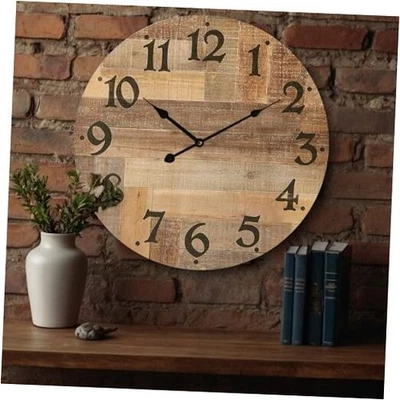 24 Inch Silent Large Wall Clock Battery Operated for Farmhouse Kitchen,Non Wood - Image 1 of 4