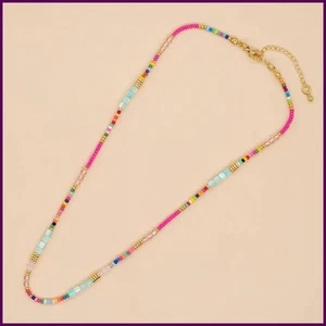 Go2boho Boho Beaded Necklaces For Women Dainty Colorful Summer Bohemian Mixed - Picture 1 of 23