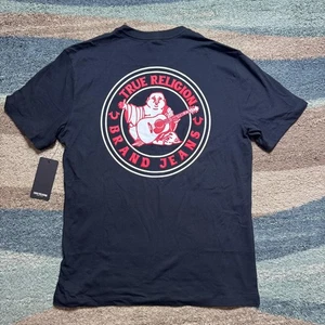 Camiseta True Religion Buddha Logo Sello Negro Jet Rojo Talla L Nueva con Etiquetas - Imagen 1 de 7