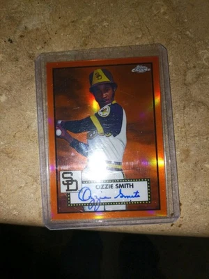 2021 refrator laranja Topps Chrome Ozzie Smith PA-OS 25/02 - Imagem 1 de 2
