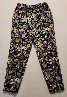 Boden Richmond Floral Print Ankle Pants Women's Size 6P Blue Red Office Pockets - Image 1 of 4