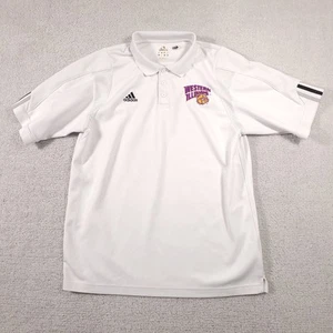 Western Illinois WIU Leathernecks Polo Shirt Mens Medium White Performance Golf - Picture 1 of 14