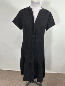 Ayr Women’s Black Color Short Sleeve 100% Cotton Dress Size M - Picture 1 of 8