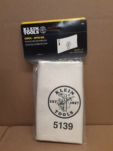 KLEIN TOOLS 5139 CANVAS ZIPPER BAG 12-1/2" X 7" MADE IN USA - Picture 1 of 4
