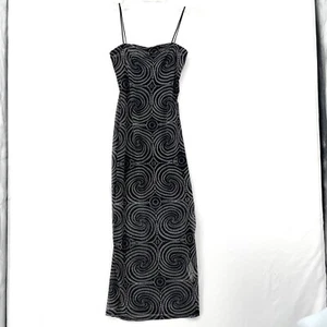 Forever 21 Geometric Dress Black White Maxi Strap Bodycon Size Small Long Print - Picture 1 of 8