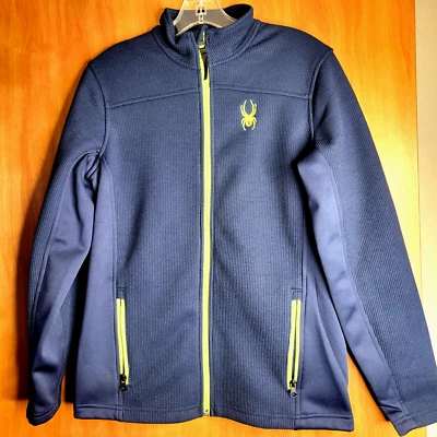 Chaqueta SPYDER Mujer XL Ajustada Cremallera Completa Azul Marino y Lima (Ver Medidas) Foto 1 de 4