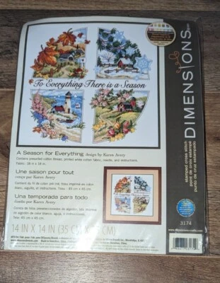 NEW DIMENSIONS A SEASON FOR EVERYTHING KAREN AVERY COUNTED CROSS STITCH RARE - Image 1 of 2