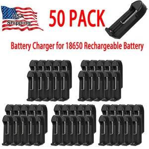 Lot 6-50Pcs 1-Slot Universal Charger for 3.7v Lithium Rechargeable Batteries - Picture 1 of 16