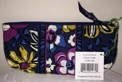 VERA BRADLEY Brush & Pencil Cosmetic CHOOSE PATTERN Mini Case Pencils Pens NWT - Image 1 of 2