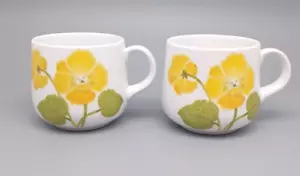 Vtg Noritake China Progression Japan Flower Time 9072 Coffee Tea Cup Set of 2 - Picture 1 of 6