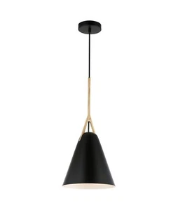 Light Society Kalix 14 in. 1-Light Black Pendant with Metal Shade    L_34 - Picture 1 of 8