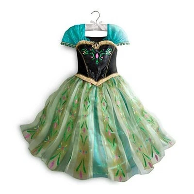 Disney Store Frozen Niñas Talla 7-8 Anna Deluxe Coronación Disfraz Vestido Foto 1 de 3