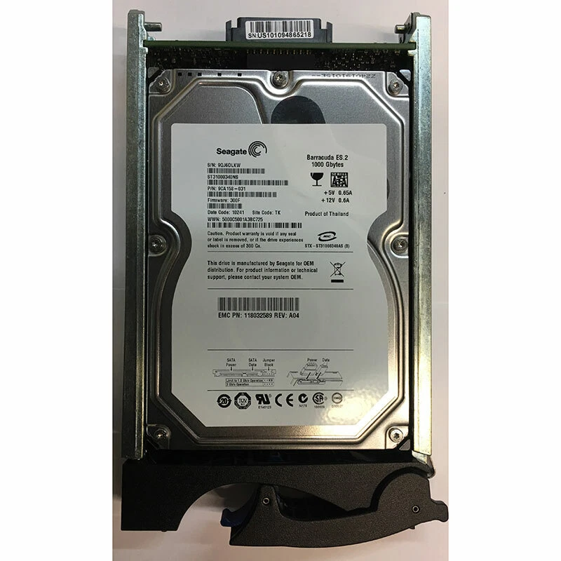 118032589 - EMC 1TB 7200 RPM SATA 3.5" HDD for all CX4's, CX3-80, -40, -40C, ... - Image 1 of 1