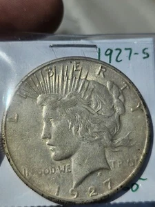 1927 S PEACE SILVER DOLLAR HI GRADE ☆ SEMI RARE KEY COIN ☆ - Picture 1 of 4