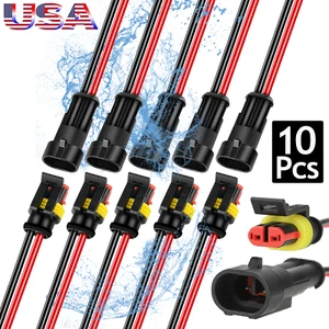 2Pin Way Car Waterproof Male Female Electrical Wire Cable Connector 20AWG(5 Kit) - Picture 1 of 10