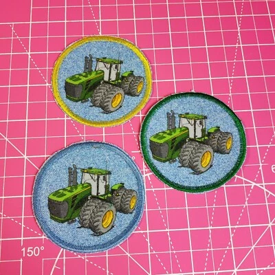 Farmers Logo John Deere Oval Patch Iron-On Applique Embroidered Patch Tractor  - Image 1 of 4