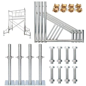 4 Pack Adjustable Leveling Jack Solid Screw&4 Pack Scaffolding Safety Outriggers - Picture 1 of 9