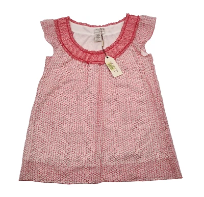 NOVO Max Studio Mistura de Seda Coral Marfim Geométrico Floral Top XS Manga Forrada - Imagem 1 de 4