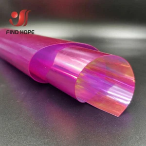 Iridescent Holographic Transparent PVC Fabric Vinyl Material Bow Craft Clear Bag - Picture 1 of 31