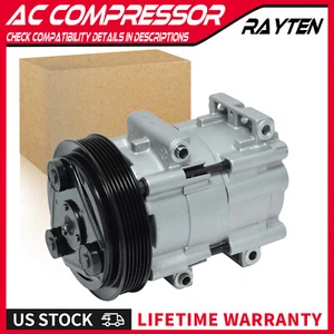 New AC A/C AC Compressor w/Clutch For 2000-2002 Ford Focus 2.0L 6-Groove - Picture 1 of 20