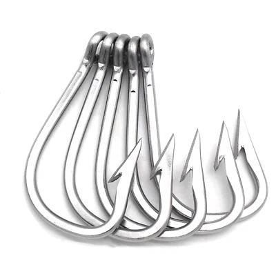 Saltwater Large Giant Shark,Tuna Catfish Hook Stainless Steel Fishing Hook,5 PCs - Image 1 of 4