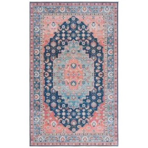 Safavieh Arizona 4'-0" X 6'-0" Polyester Power Loomed Rug In Blue / Rust - Picture 1 of 7