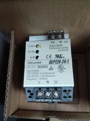 1 peça fonte de alimentação de comutação tipo trilho DLP120-24-1 TDK-LAMBDA 24V 5A - Imagem 1 de 2