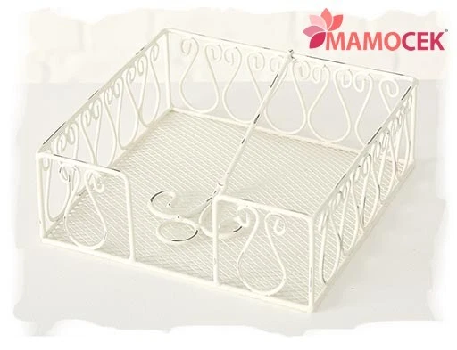 PORTATOVAGLIOLI ferro metallo bianco anticato 18x18 tavola cucina shabby - Immagine 1 di 1