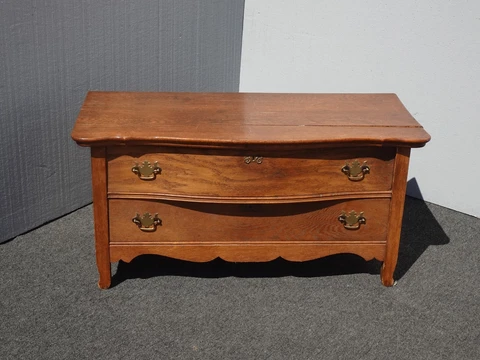 Antique French Country Oak Chest of Drawers ~ Nightstand Dresser Cover