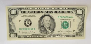 1981 $100 One Hundred Dollar Bill, Federal Reserve Note Serial # B28060446A - Picture 1 of 2