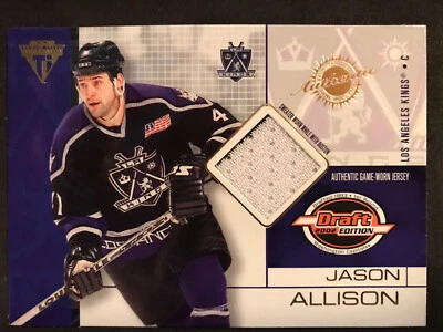 2001-02 Titanium Draft Day Edition LA Kings Hockey Card #41 Jason Allison Jsy - Image 1 of 2