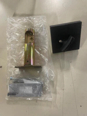 Emtek 8569 Square Style Brass Modern One-Sided Deadbolt, Flat Black - Image 1 of 2