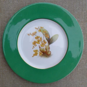 10.5” SPODE TURTLE SHELL ORCHID HAND PAINTED PLATE - SIGNED J. PRICE. - Picture 1 of 7