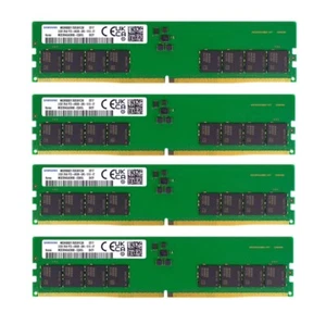 128GB (4X 32GB ) DDR5 Samsung 4800MHz PC5-38400 UDIMM Memory (M323R4GA3BB0-CQK) - Picture 1 of 5