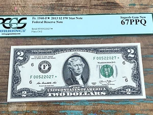 $2 2013 1940-F* Atlanta FRN PCGS 67PPQ - 1 RUN 640K STAR - Picture 1 of 2