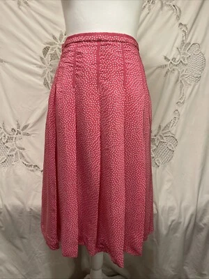 Pendleton Estilo Años 50 Seda Rosa Blanco Lunares Línea A Midi Rosa Falda Talla 10 Foto 1 de 4