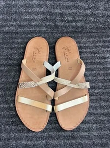 NEW Joie A La Plage Brown Leather Sandals Slides Women Size 8 - Picture 1 of 10