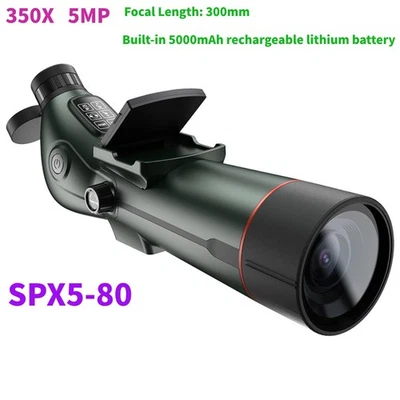 SPX5-80 5MP 4K 300mm 350X Astronomical Telescope IP54 w/Dual Screens In Battery - Image 1 of 4